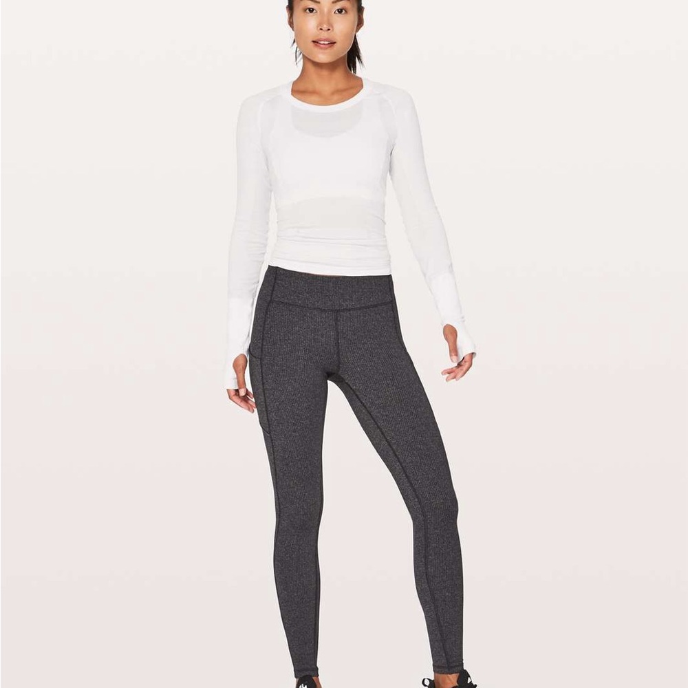 Lululemon Speed Up Tight in Heathered Grey/Black
